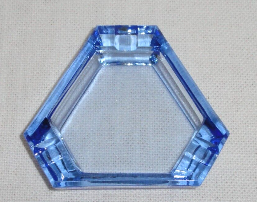 Unique Vintage Glass Ashtray ~ Periwinkle Irregular Hexagon ~ 1950\' - 60\'s