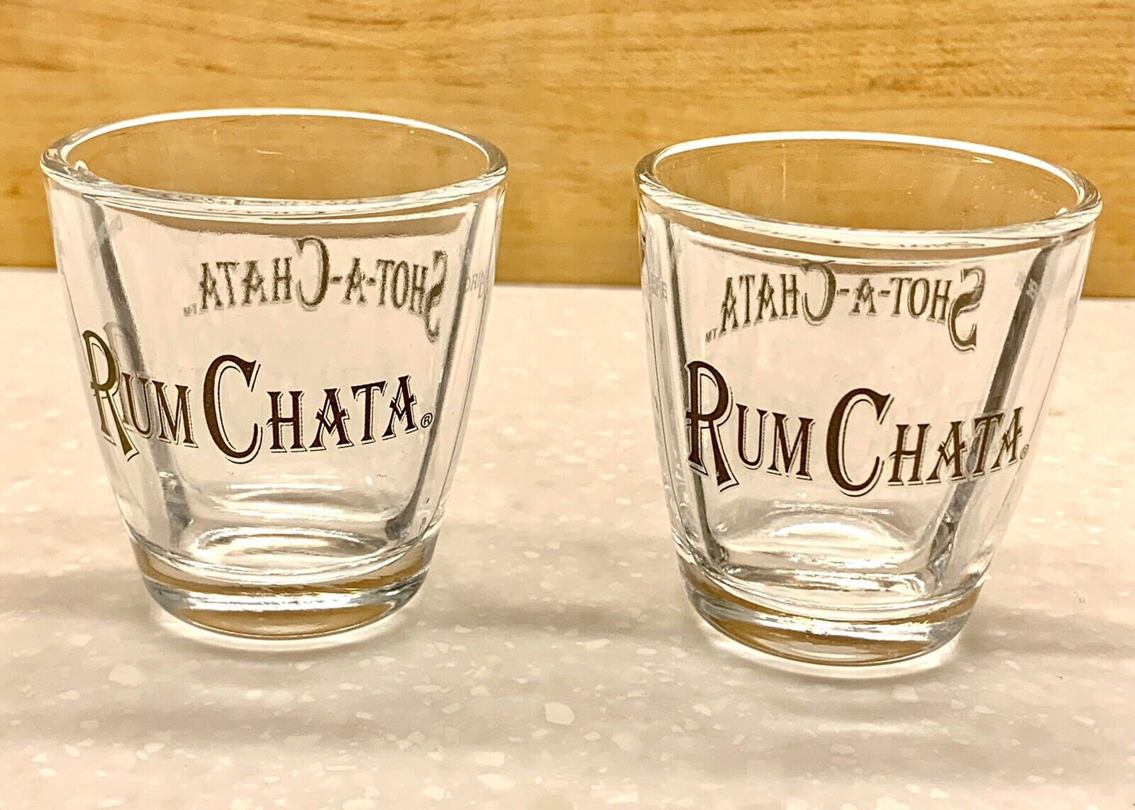 Rum Chata Shot-A-Chata Divided Shot Glass Bar ware Lot Of 2 New Shot Glasses