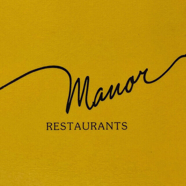 Vintage 1980s Manor Restaurant Menu Dundee Elgin Rockford St Charles Illinois
