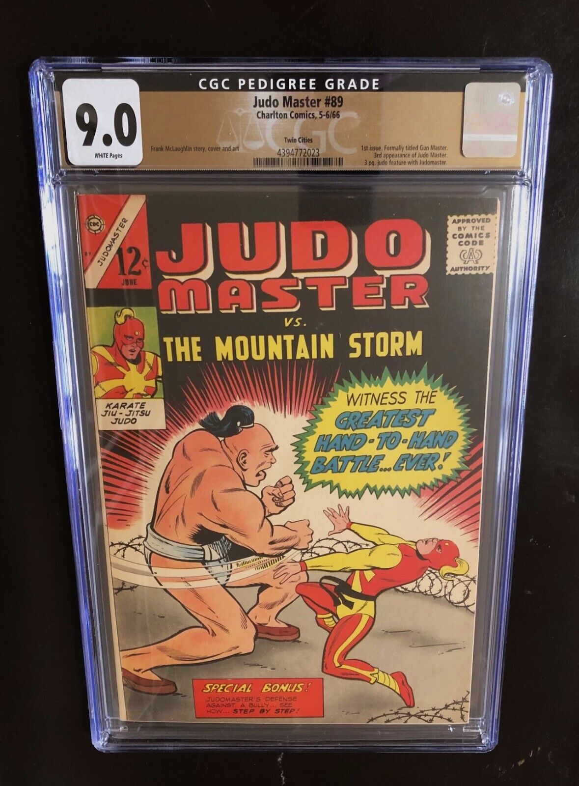 Judo Master #89 CGC 9.0. Twin Cities Pedigree. 1st Issue the Mountain Storm 1966