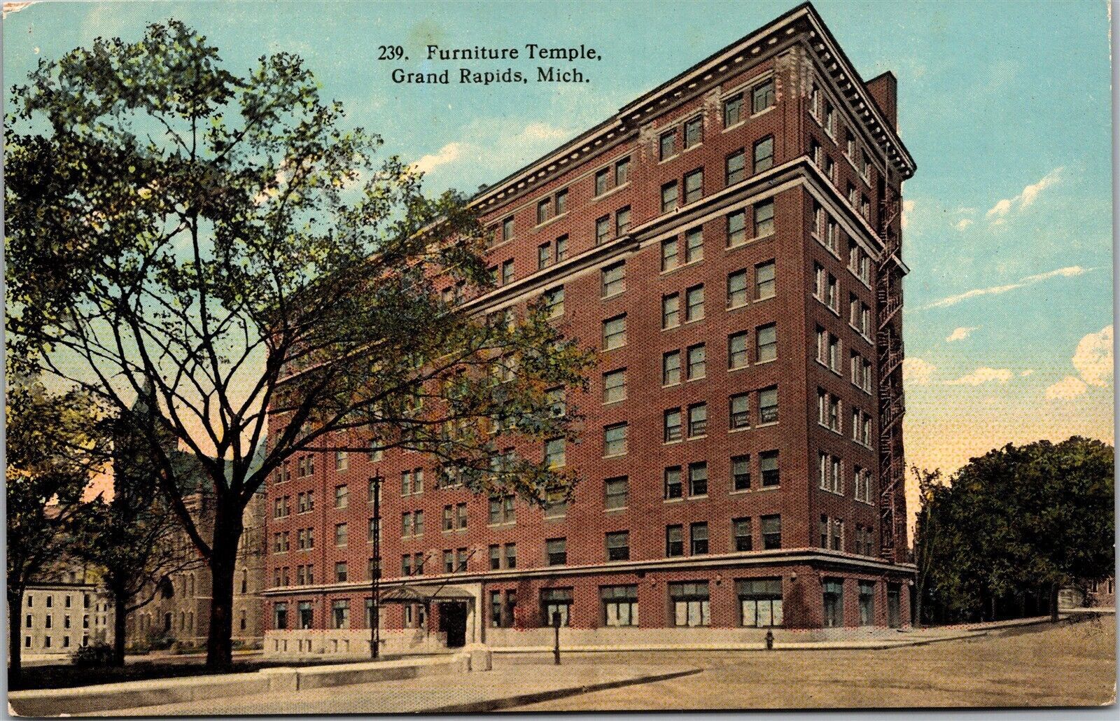 Postcard 1910s Furniture Temple Grand Rapids MI Will P Canaan CT Photochrom C6