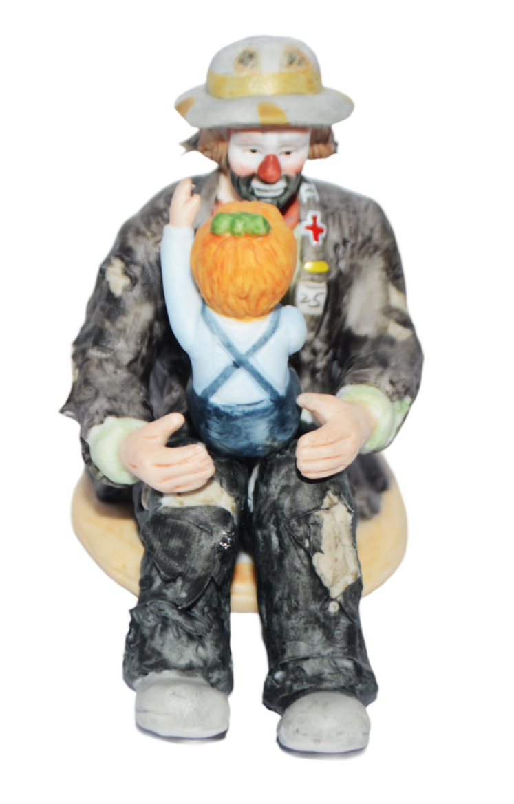Emmitt Kelly Jr Clown Figurine w/ Little Girl Flambro Miniature Collection