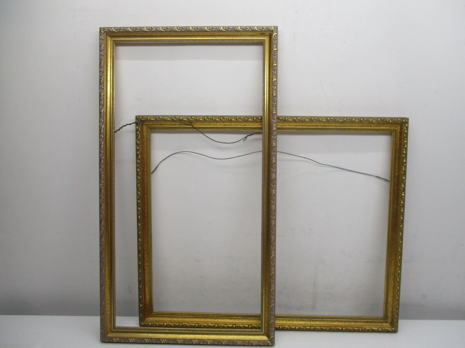 Lot Of 2 VTG Solid Wood Ornate Gold Pic  Frames Fits 16\