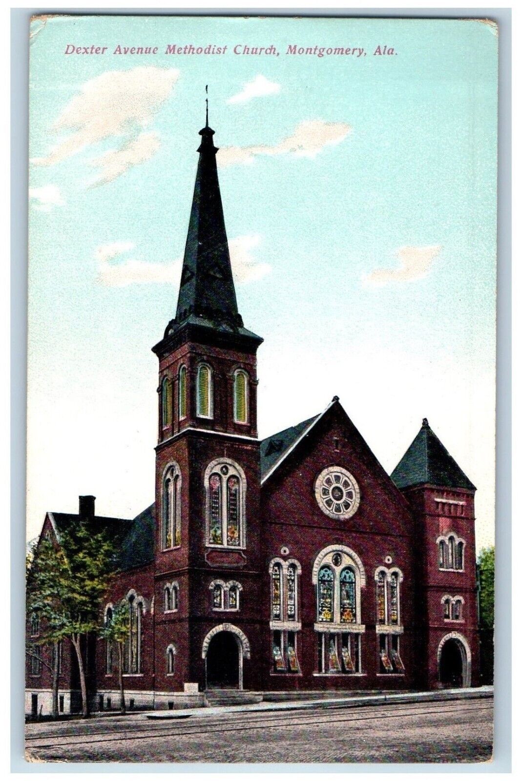 Montgomery Alabama Postcard Dexter Avenue Methodist Church c1910 Vintage Antique