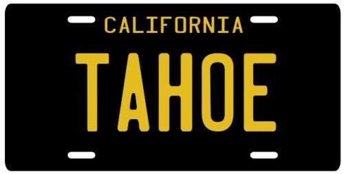 Lake Tahoe California 1960's Black Aluminum CA License Plate