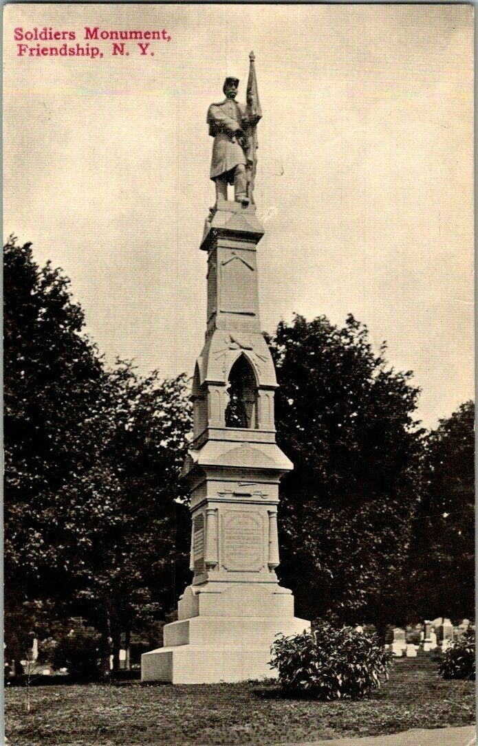 1907. FRIENDSHIP, NY. SOLDIERS MONUMENT POSTCARD. RC13