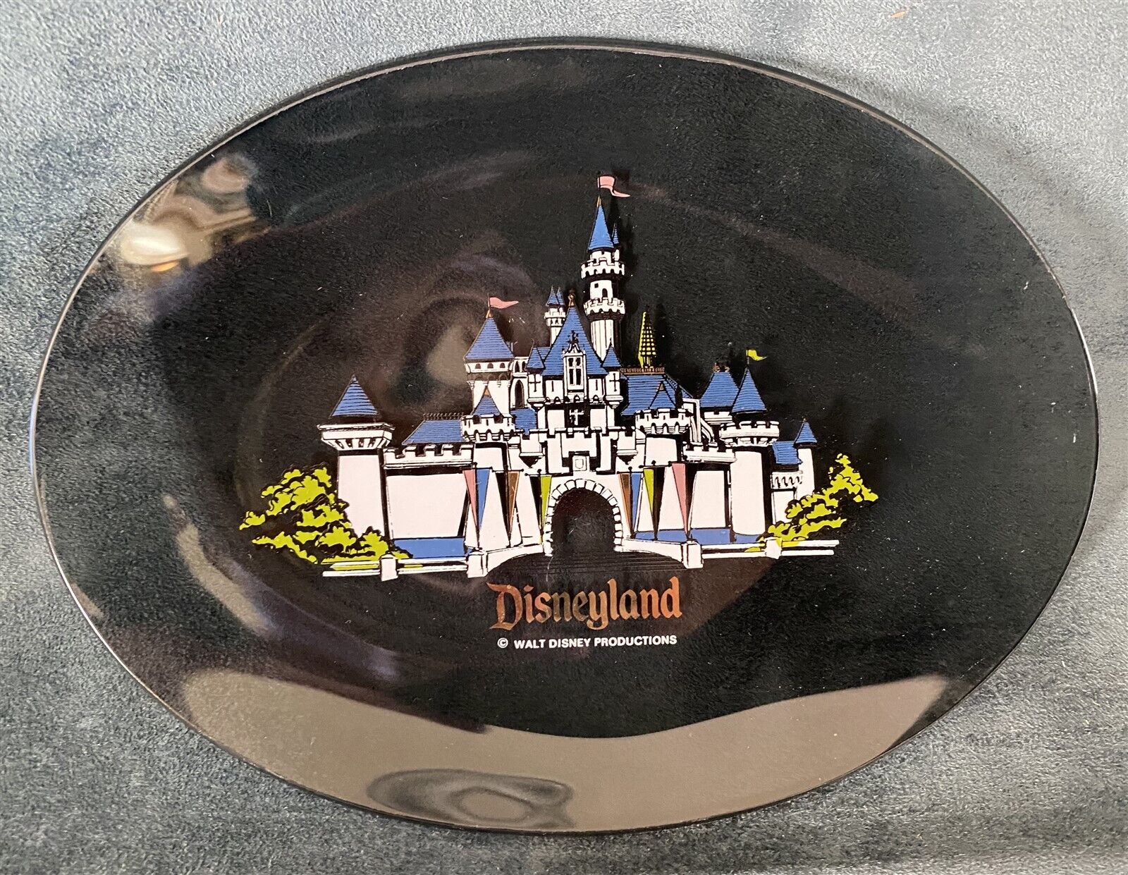 Disneyland WDP Oval CASTLE Glass PLATE Mint