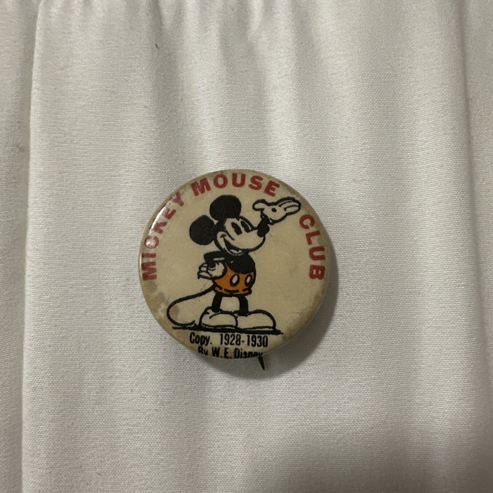 VTG 1928-1930 Mickey Mouse Club Pin Back Button VGC
