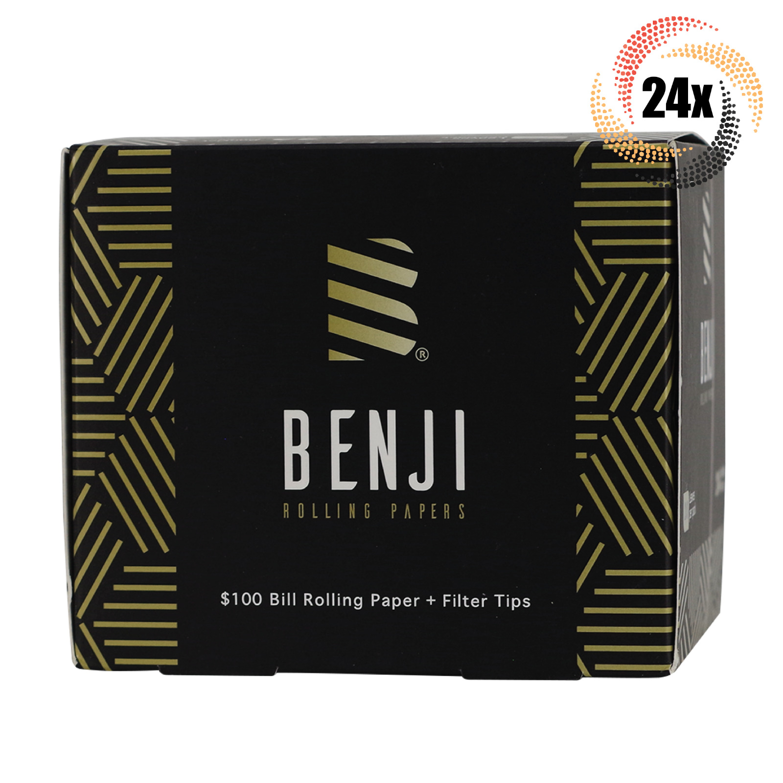 Full Box 24x Packs Benji $100 Money King Rolling Papers & Filters | 20 Per Pack