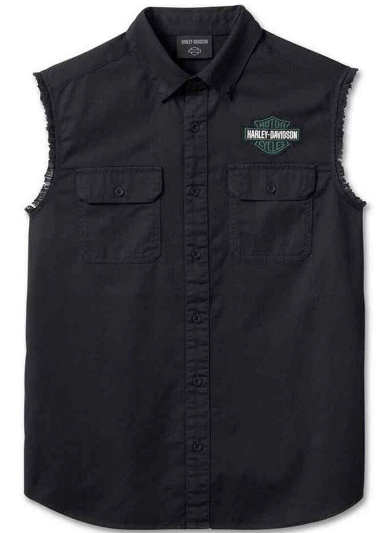 Harley-Davidson Men\'s Bar & Shield Sleeveless Blowout Shirt Black 96653-23VM 2XL