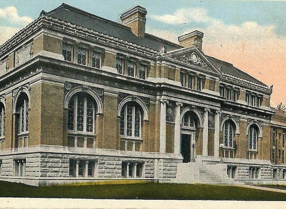 Vintage Postcard N.B. Library Building New Britain Institute Connecticut CT 