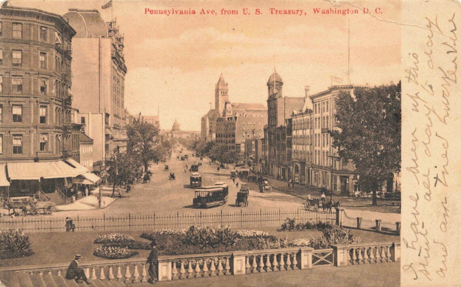 Postcard Street Scene Pennsylvania Ave Washington DC UDB 1903