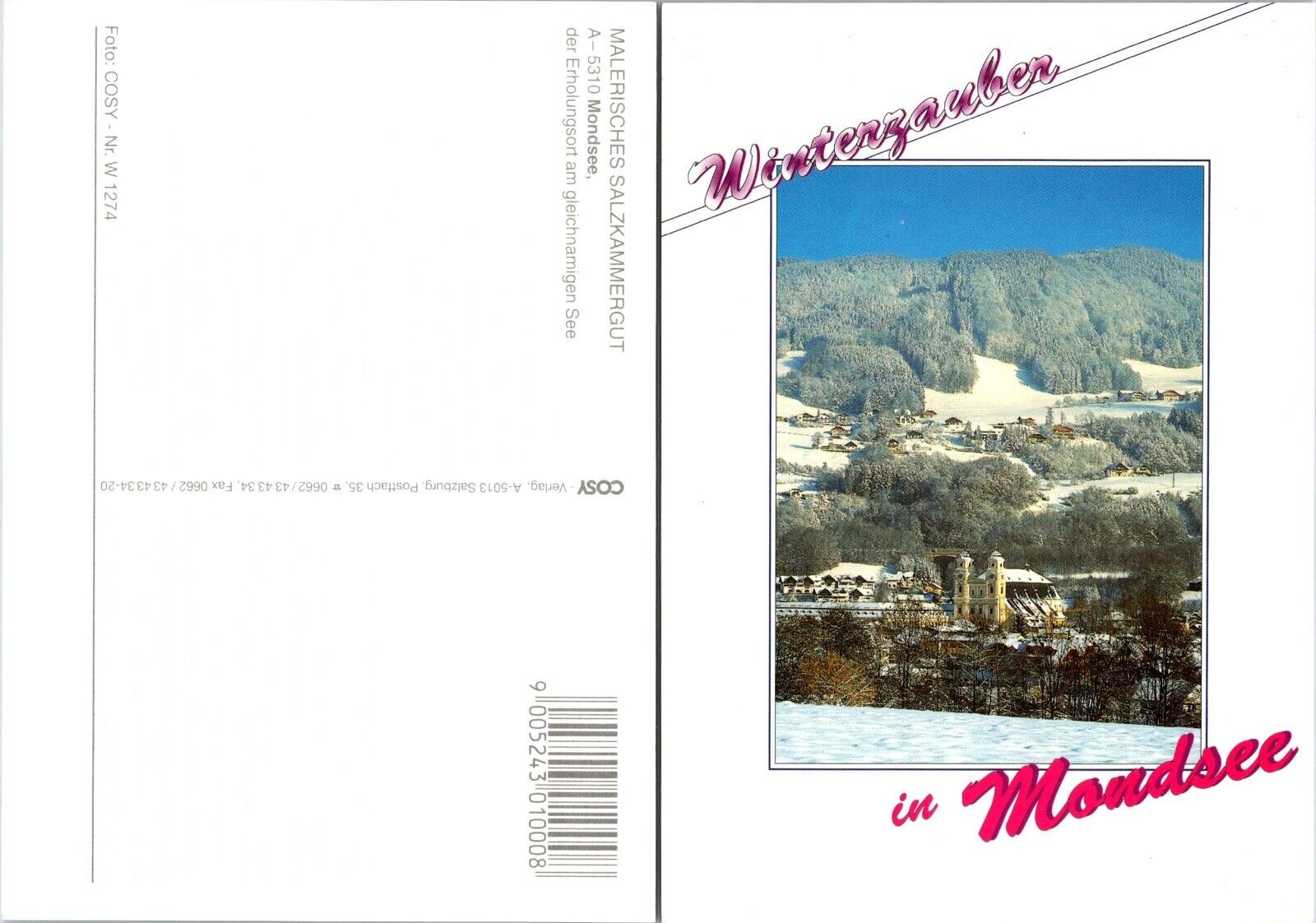 Austria Upper Austria Mondsee Salzkammergut Resort Snow Trees Unposted Postcard