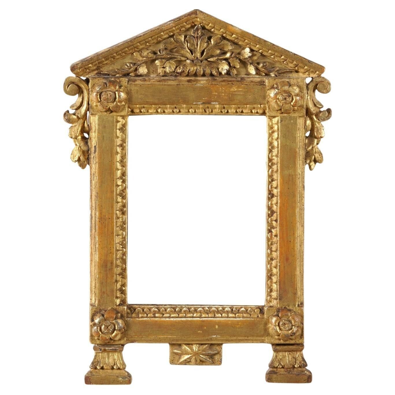Antique Italian 18th century giltwood frame