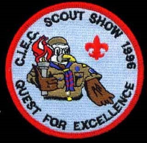 BSA CIEC sor 1996 Eagle in Scout Uniform holding Torch - red & sky blue