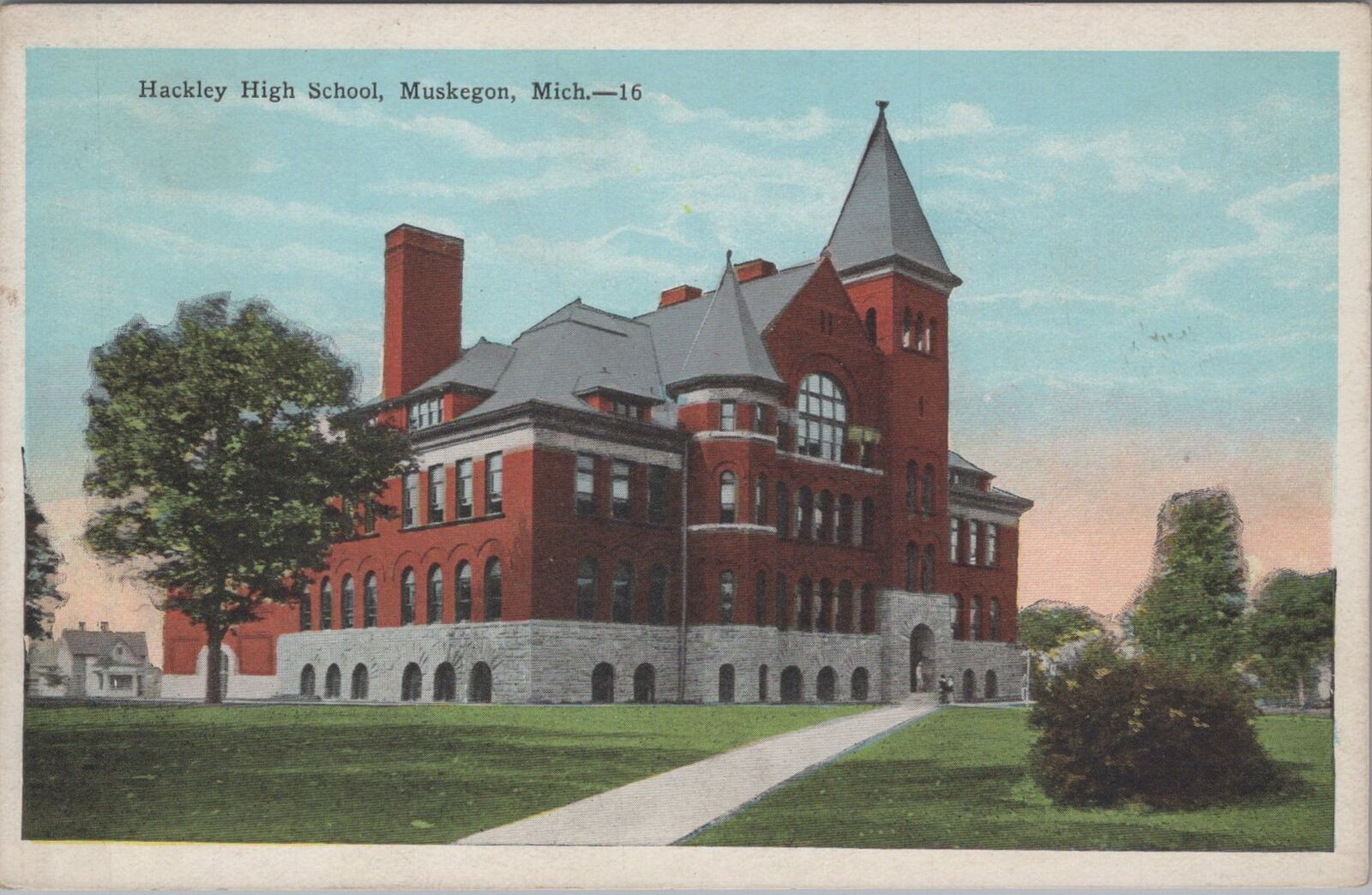 Hackley High School Muskegon Michigan Postcard