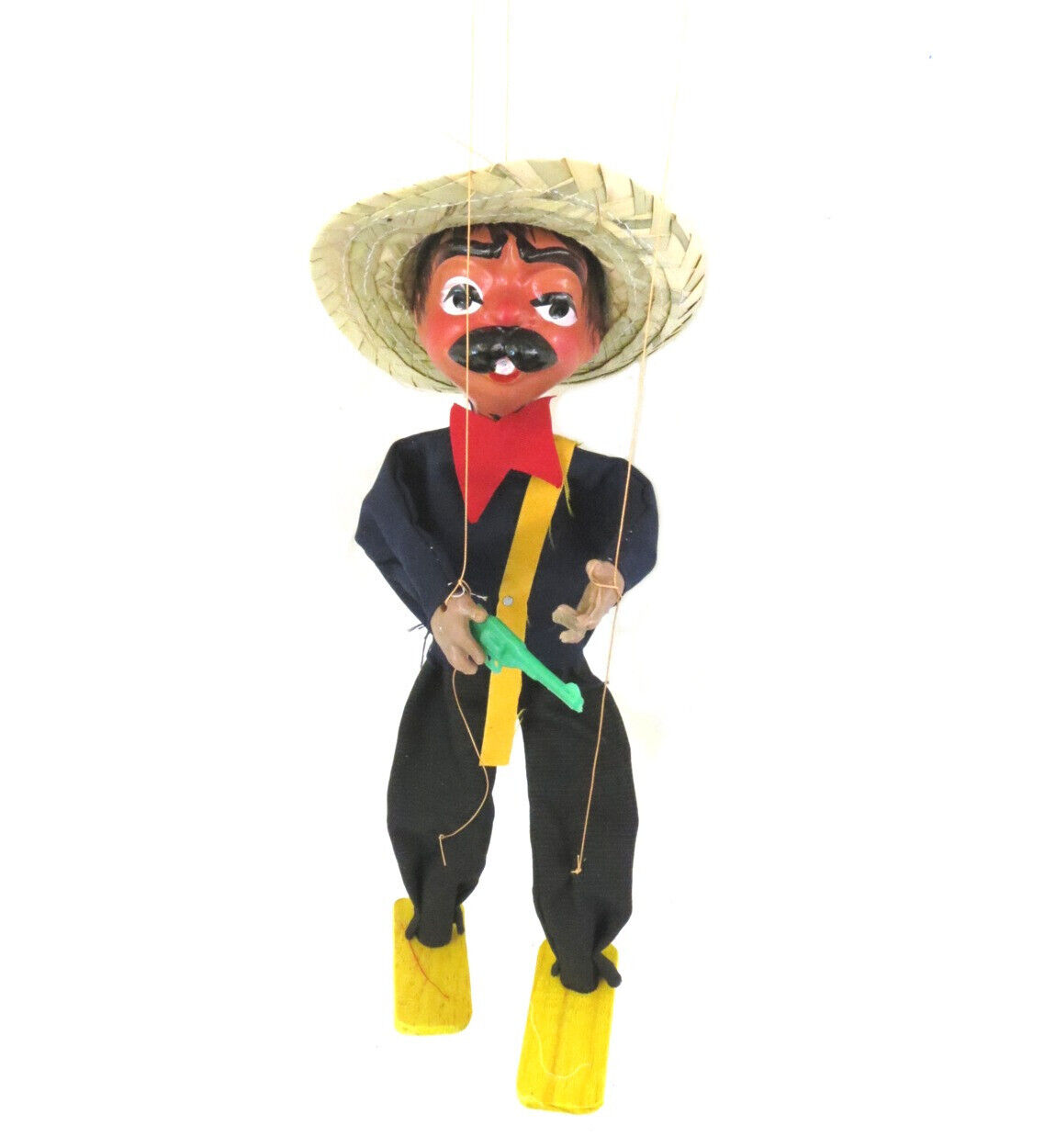 Mexican String Puppet Marionette Titere Bandido with Gun