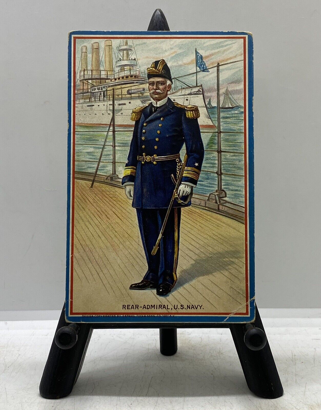 Vintage Early 1900’s Naval Rear Admiral U.S. Navy Patriotic Embossed Postcard