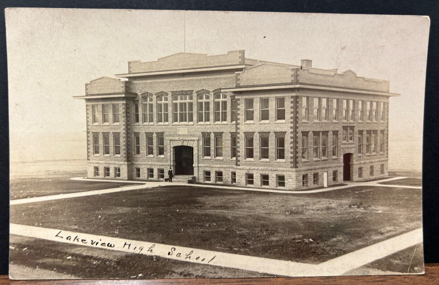 Postcard OR RPPC Lakeview High School Lakeview Oregon Real Photo