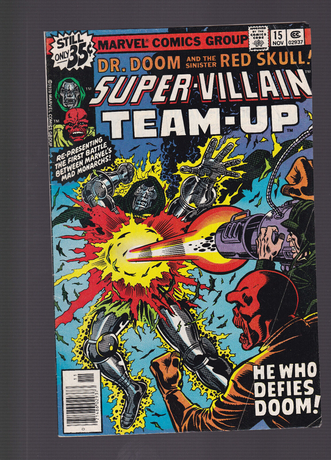 Super-Villain Team-Up #15 Dr. Doom returns to Latveria and defeats Red Skull