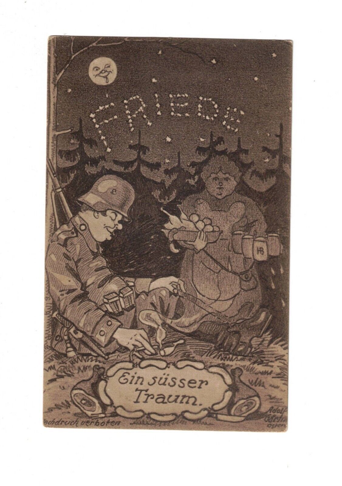 Germany WW1 German Comedy Army Propaganda Adolf Gartner im Osten Postcard Lot 2