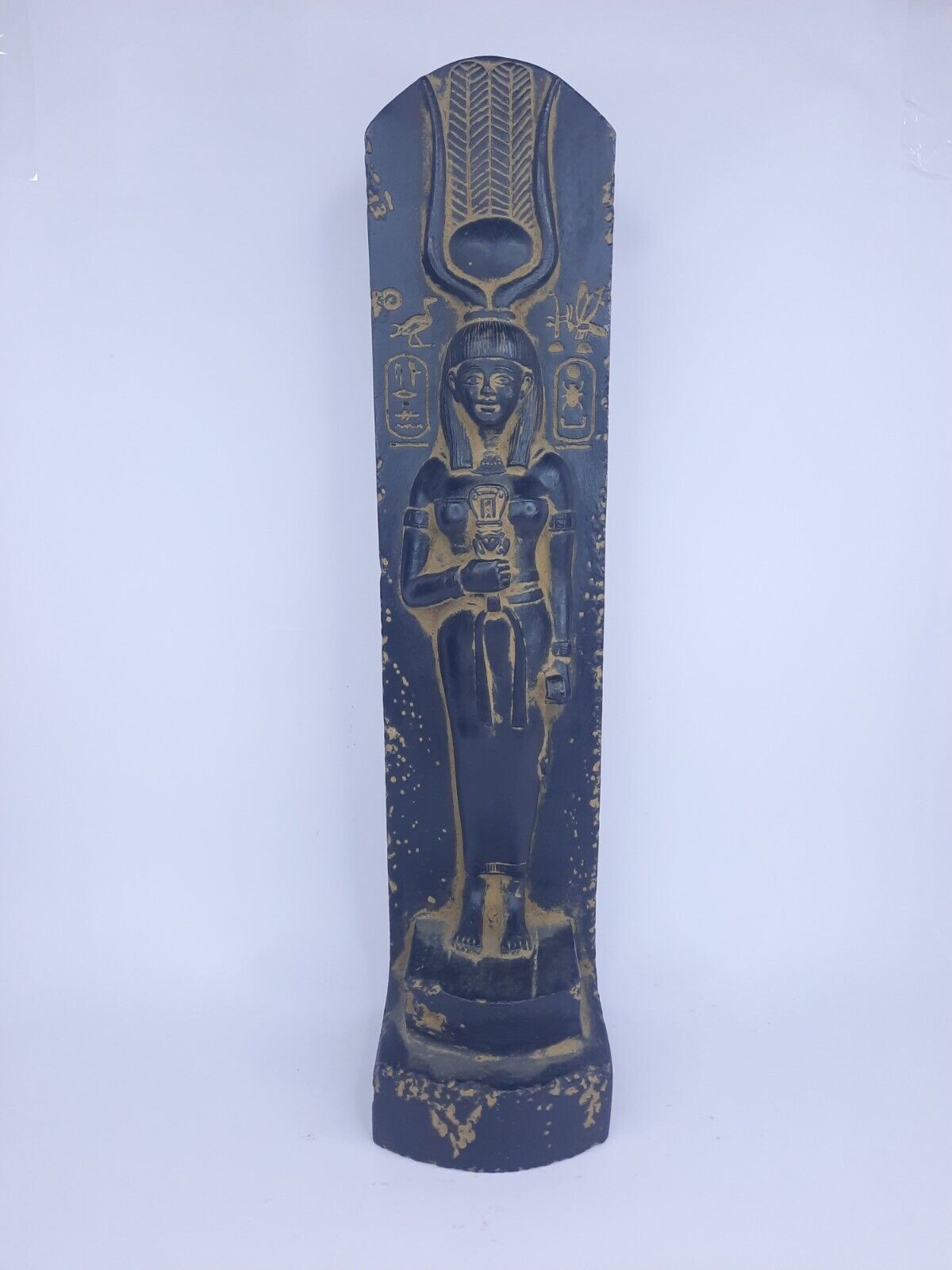 UNIQUE ANTIQUE ANCIENT EGYPTIAN Statue Stone Hathor with Magic Hieroglyphic