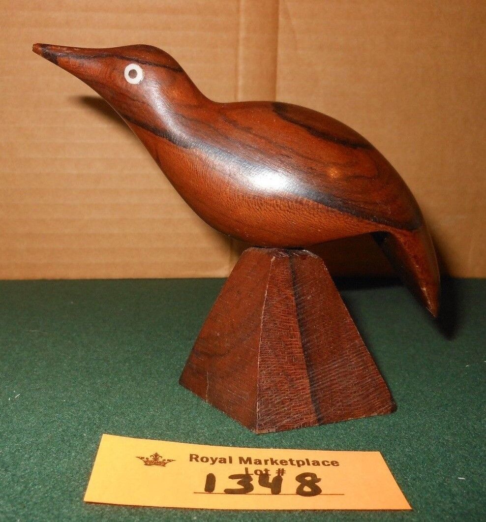 Vintage Zericote Wood Carved Bird Figurine