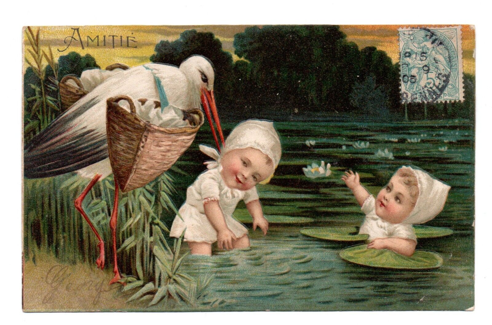 CPA IN Relief. Babies And Storks. (2)