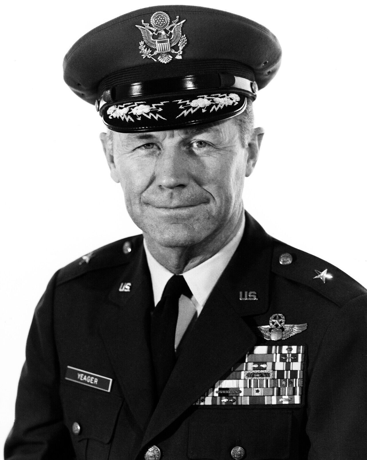 GENERAL CHUCK YEAGER AIR FORCE FLYING ACE IN UNIFORM 8X10 PHOTOGRAPH REPRINT