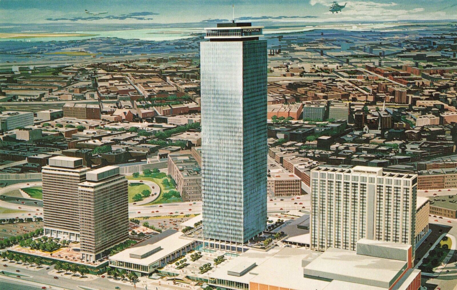 Boston Massachusetts, Aerial View Prudential Center Buildings, Vintage Postcard