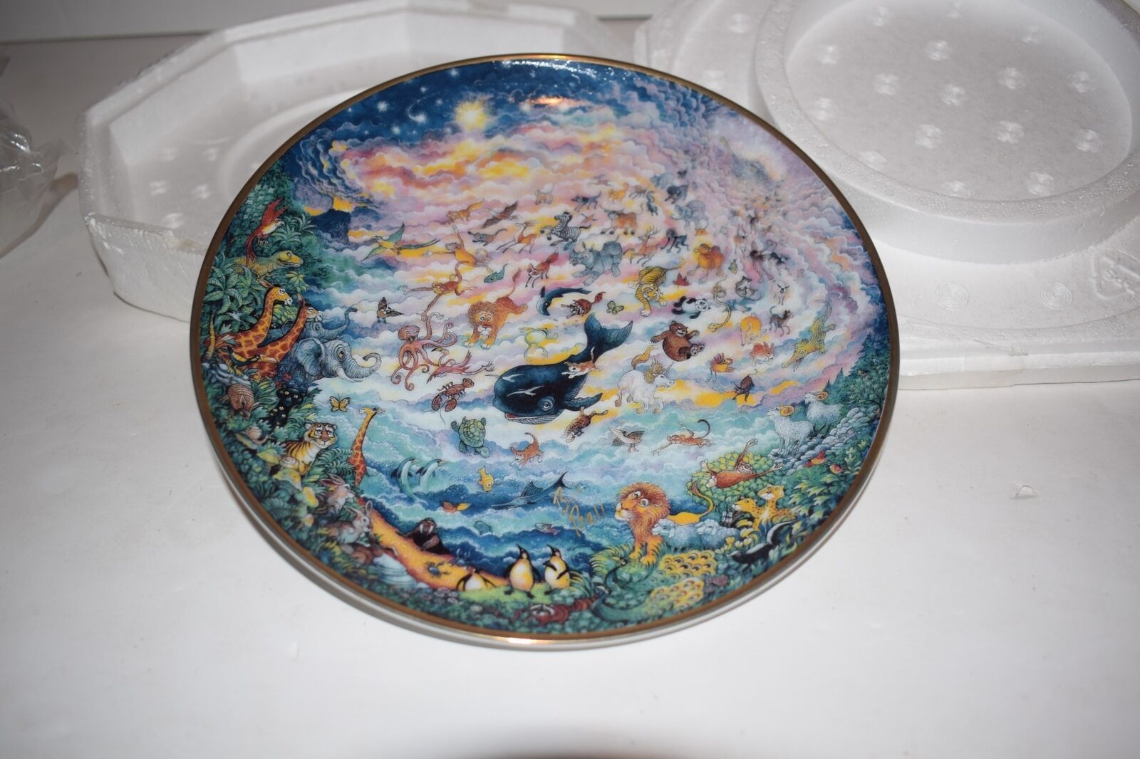 IN THE BEGINNING-1990 Franklin Mint LE Plate By Bill Bell - SIGNED  (AFI92)