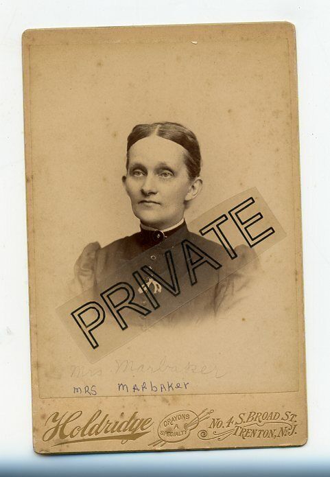 Cabinet Photo, Trenton, New Jersey - MARBAKER Family Lady, Holdridge Studio