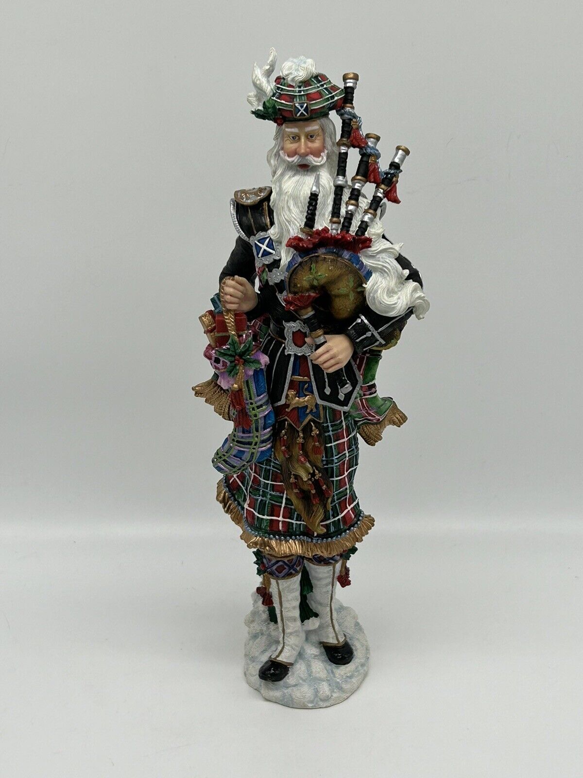 Lenox Christmas pencil figurine Scottish Piper Santa, MAX1816, 2003