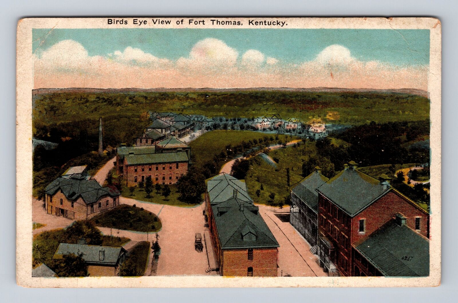 Fort Thomas KY-Kentucky, Birdseye View, Antique Vintage c1923 Souvenir Postcard