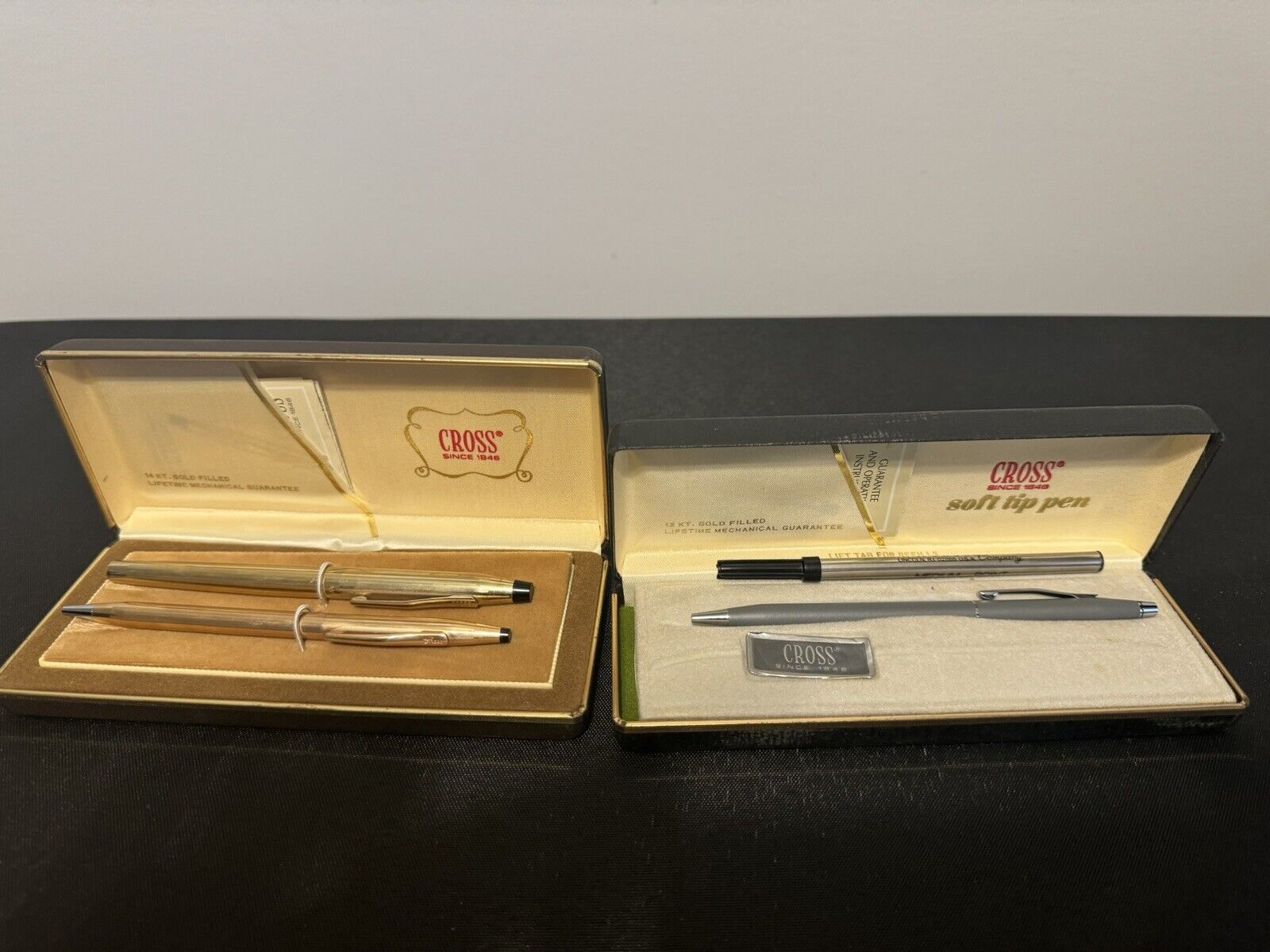 Vintage Cross 14kt Gold Filled Pen And Case Silver 