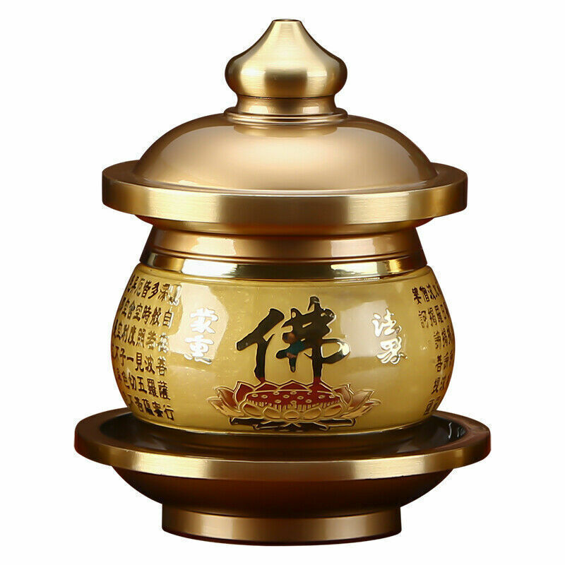 1pcs 10cm copper heart sutra Holy water Cup worship bowl temple worship buddha