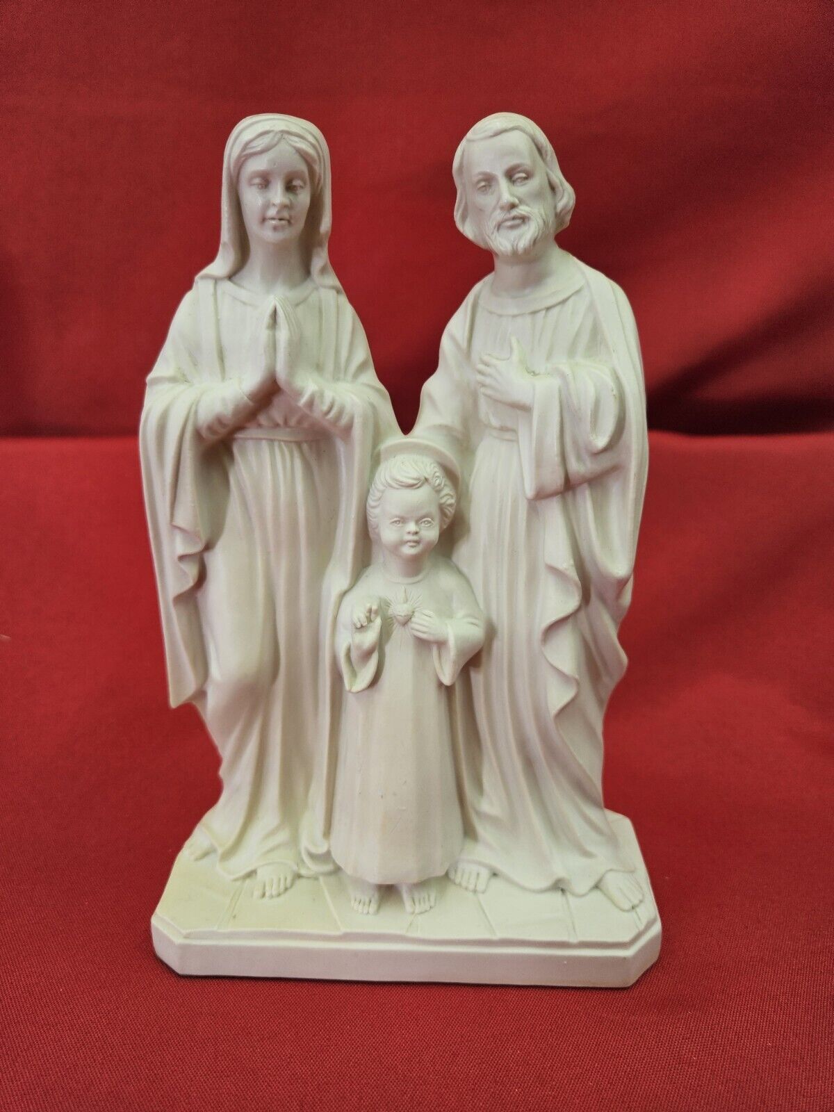Vtg Catholic Holy Family Statue Jesus Joseph Mary Resin 7.5\