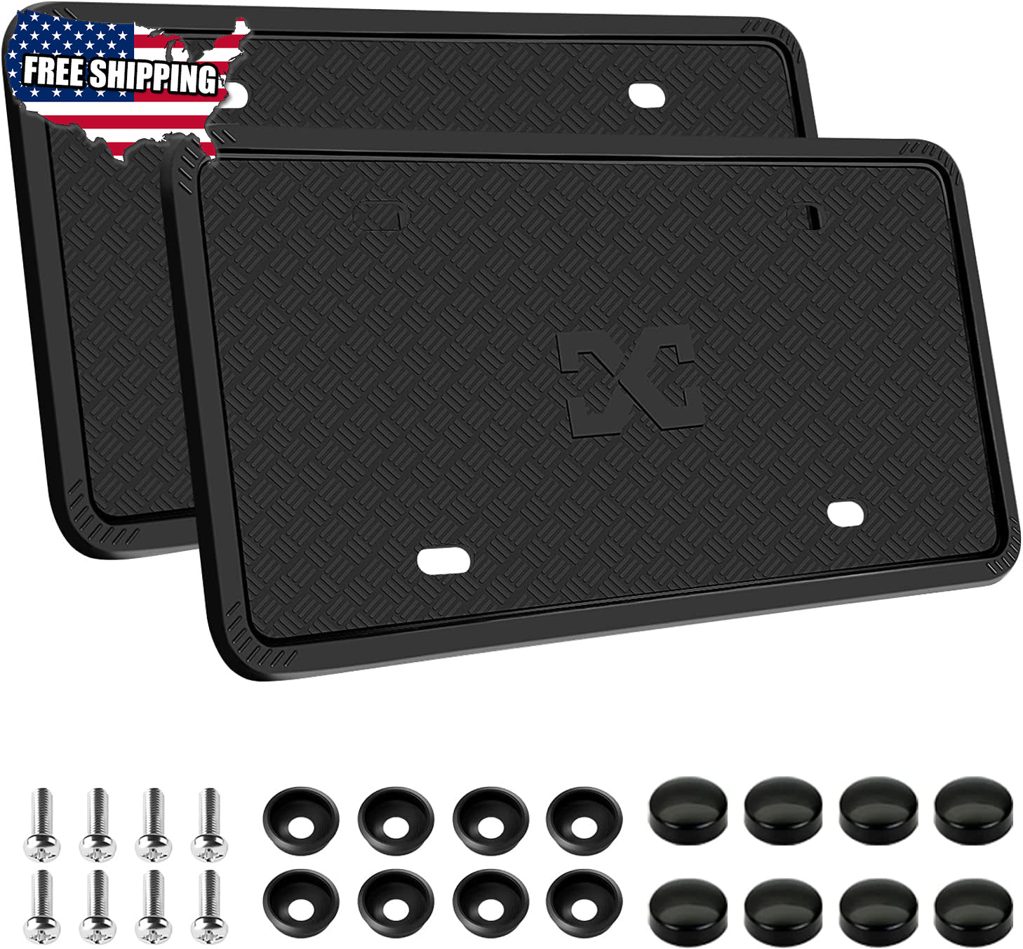  Silicone License Plate Frame Rubber License Plate Holder with Screws 2pcs USA