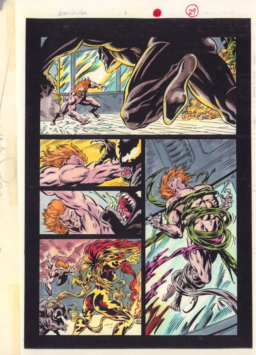 Venom: Separation Anxiety #1 p.29 Color Guide - Eddie Brock vs. Scream - 1994