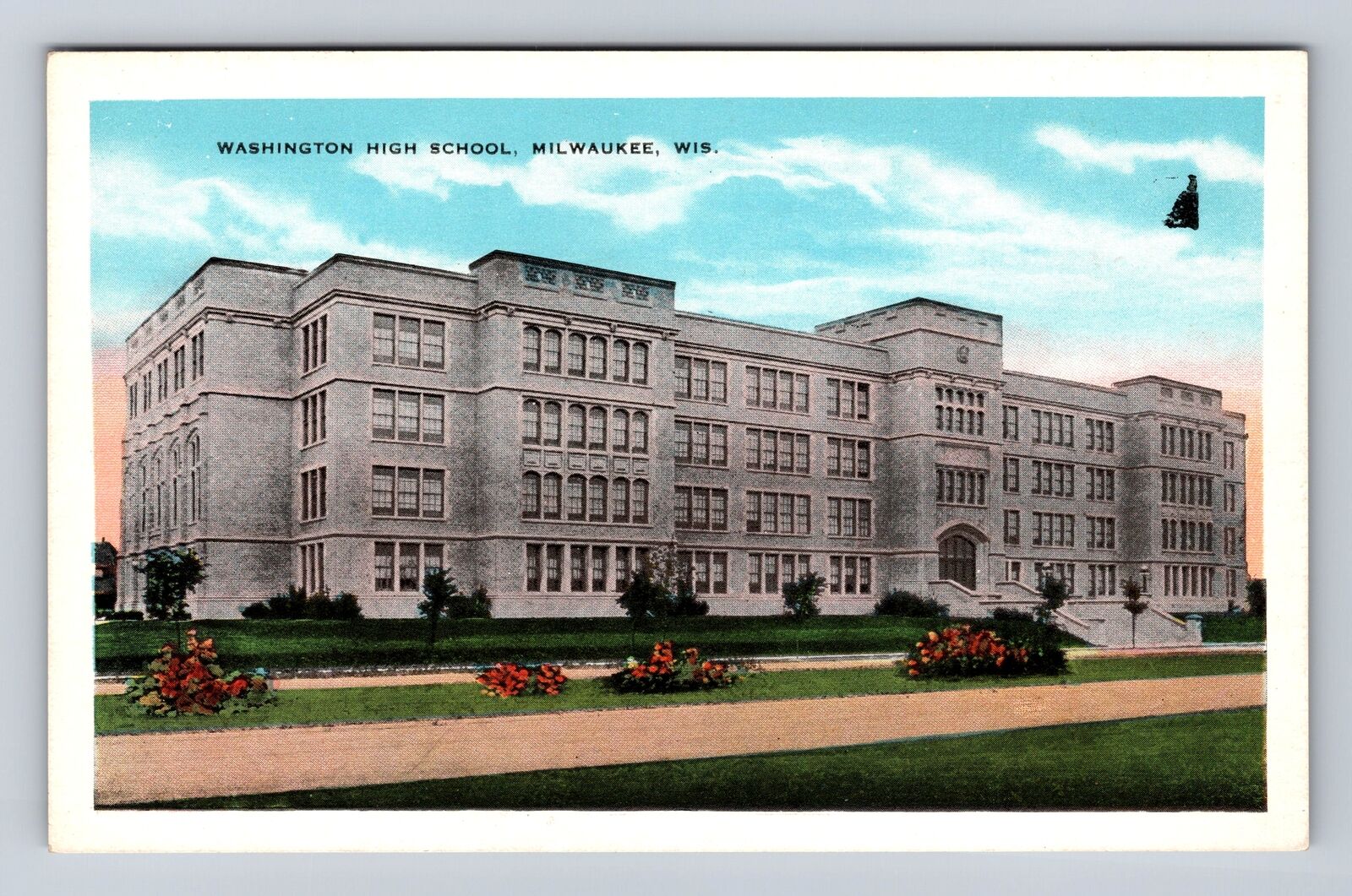 Milwaukee WI-Wisconsin, Washington High School, Antique, Vintage Postcard