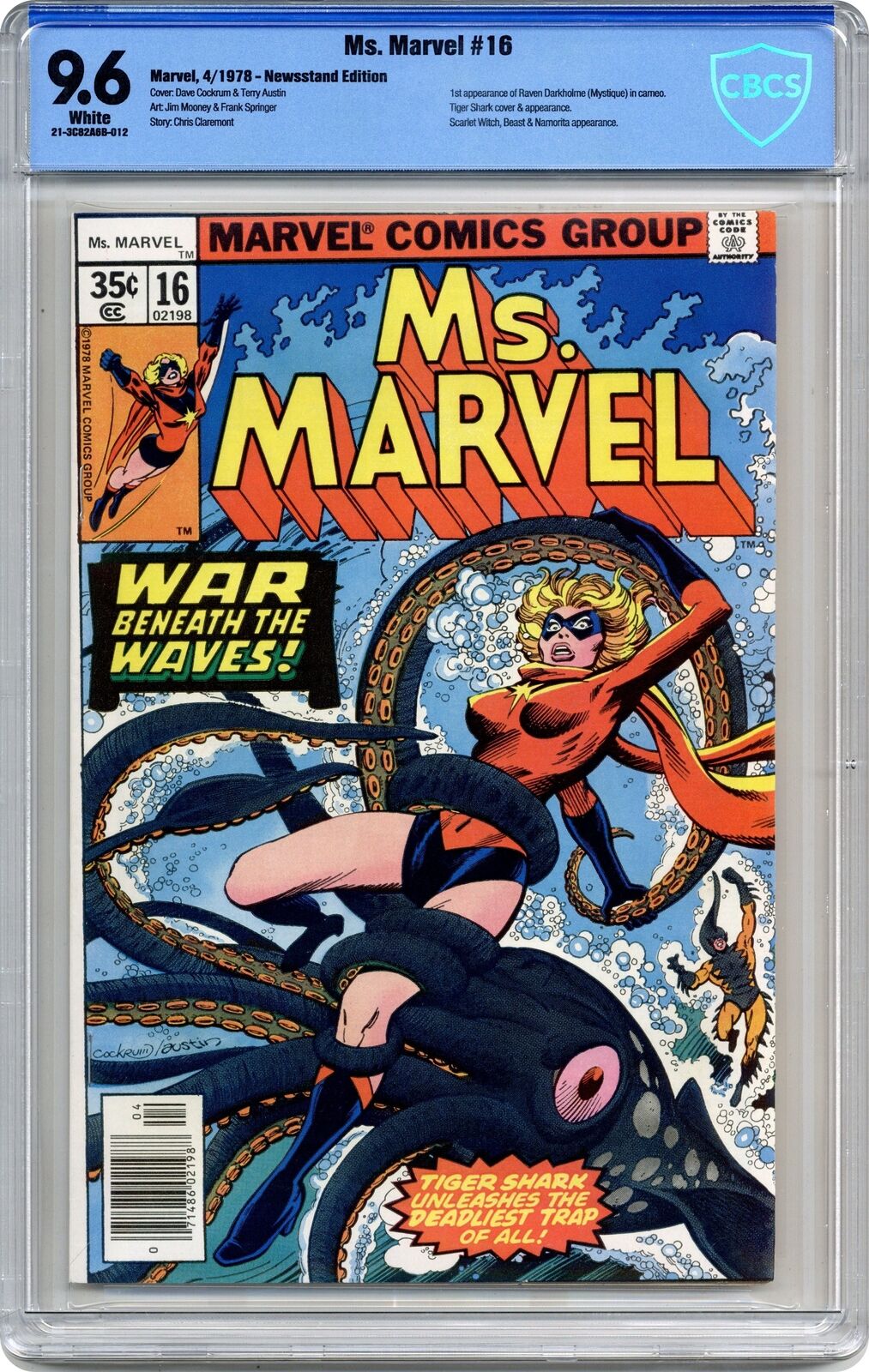 Ms. Marvel #16 CBCS 9.6 Newsstand 1978 21-3C82A6B-012 1st app. Mystique