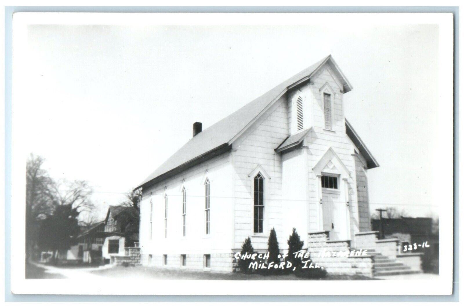 c1950\'s Church Of The Nazarene Milford Illinois IL RPPC Photo Vintage Postcard