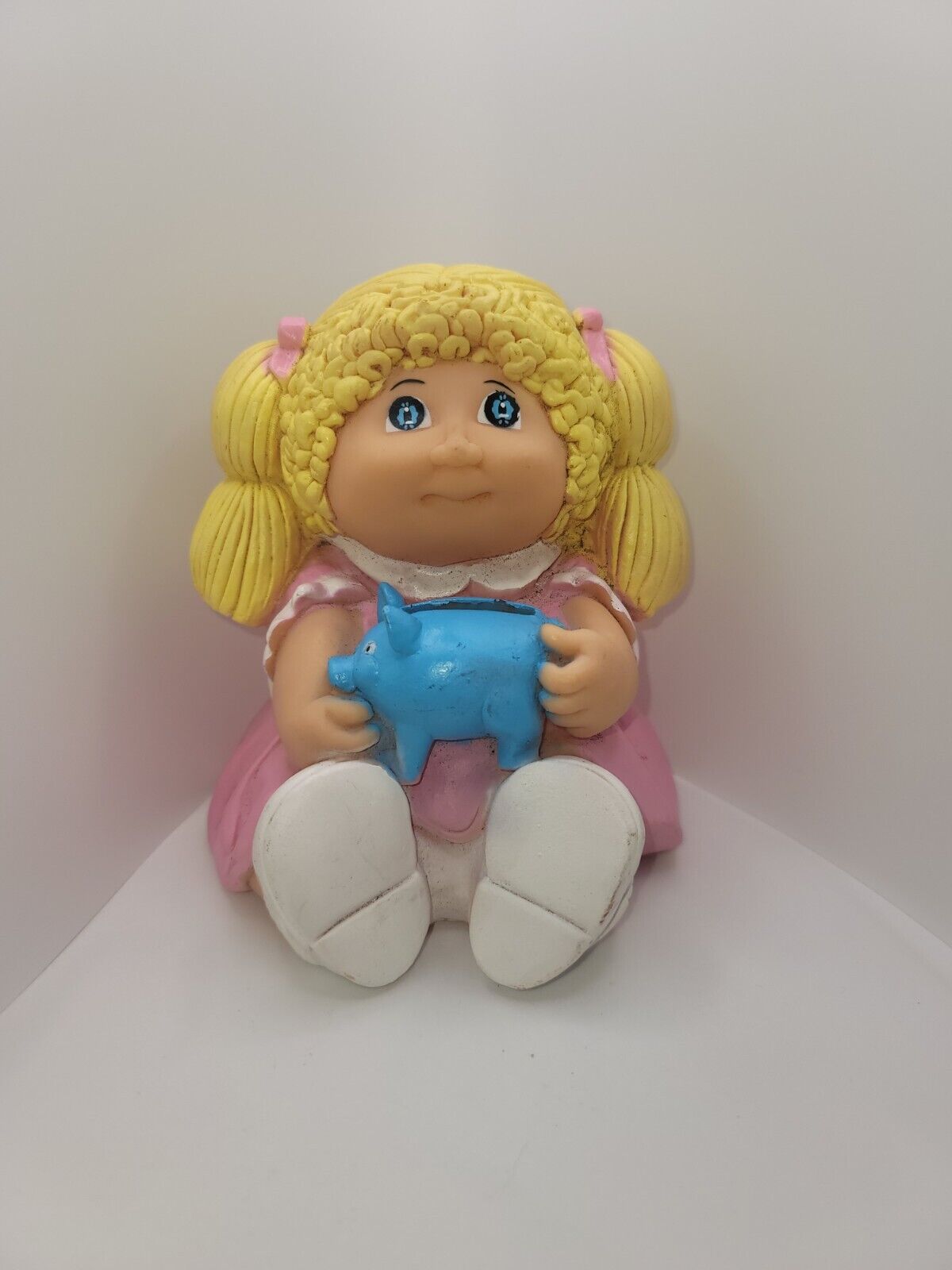 Vintag Cabbage Patch Kids 80\'s Doll Blond Hair Girl Piggy Bank Vinyl Plastic CPK