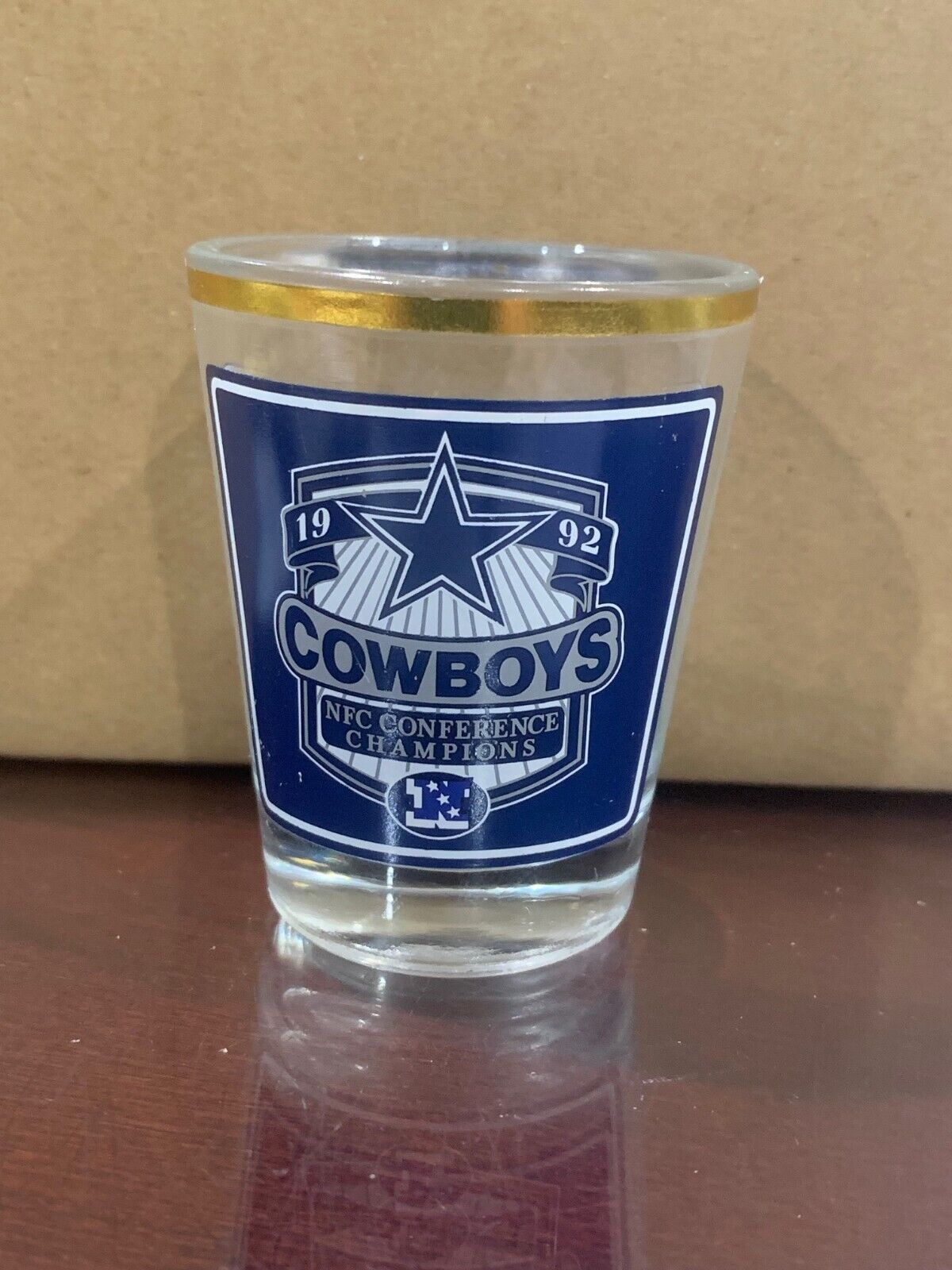Danbury Mint Dallas Cowboys Championship Shot Glass 1992  Conference Champions