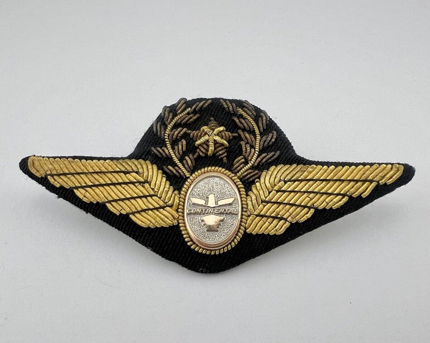 6th Issue Continental Airlines Captain Wings Enamel Bullion Felt Embroidered