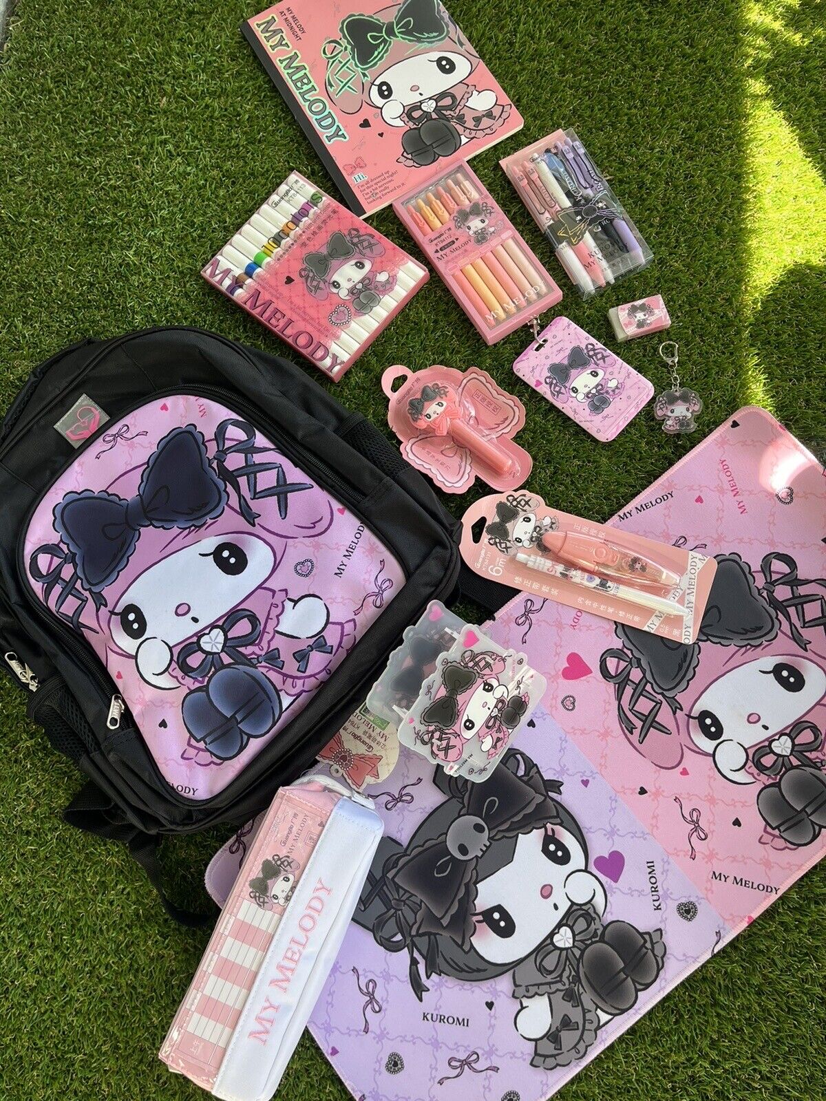 12 Pcs Set Kawaii Sanrio MyMelody Pink Back to School Supplies Bundle