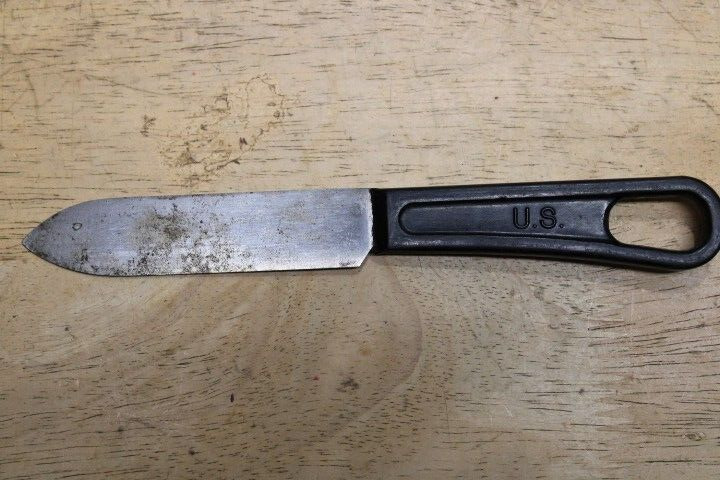ORIGINAL US Military WWII ARMY MESS KIT KNIFE UTENSIL EARLY WAR BLACK HANDLE