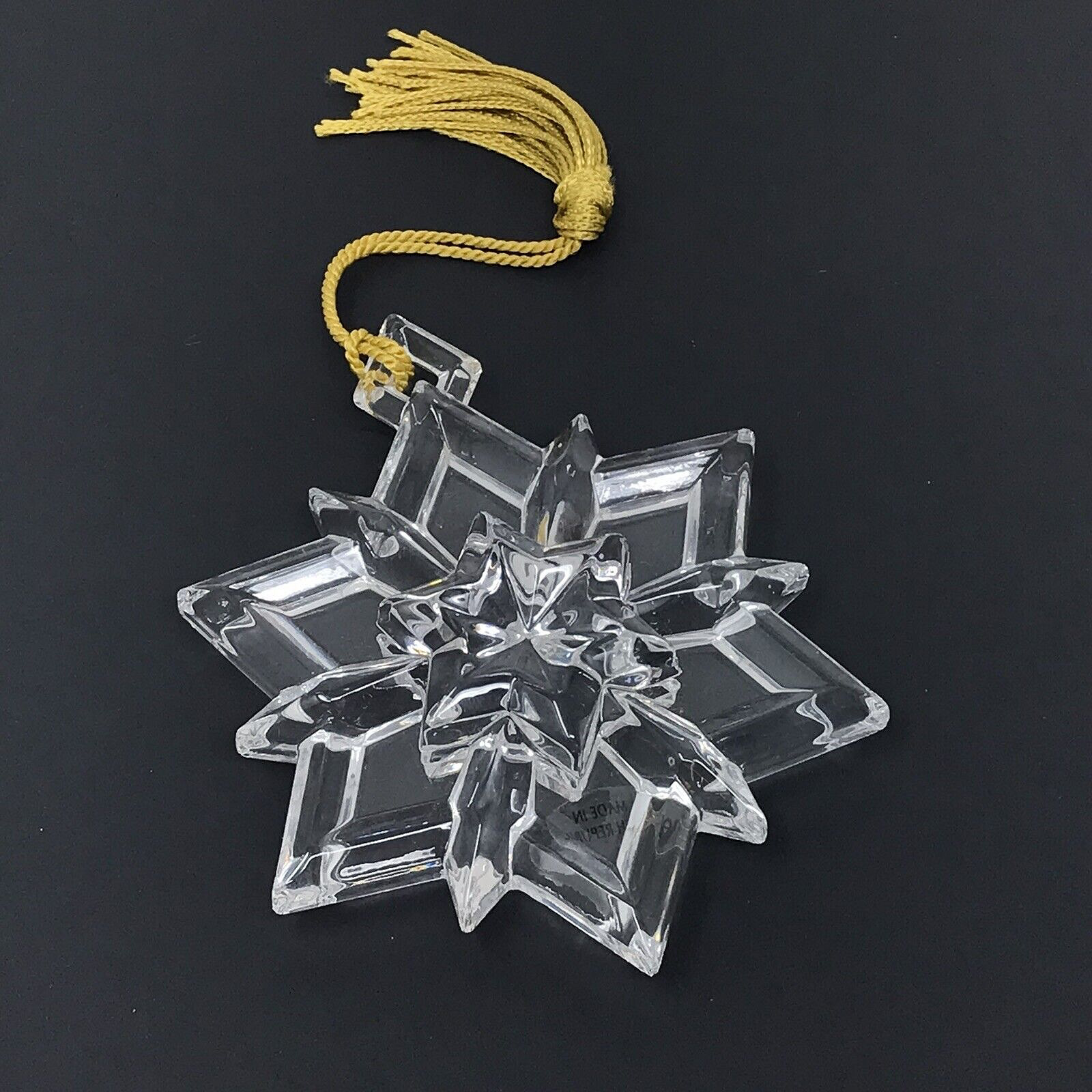 Vintage Gorham Full Lead Crystal Snowflake Christmas Ornament Czech Republic 4\