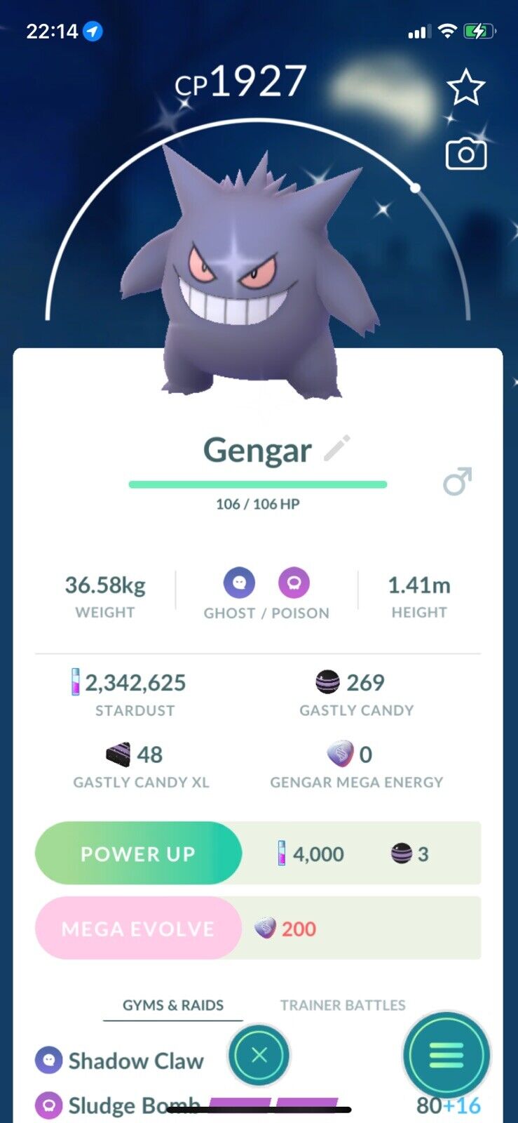 Pokemon Go Shiny Gengar