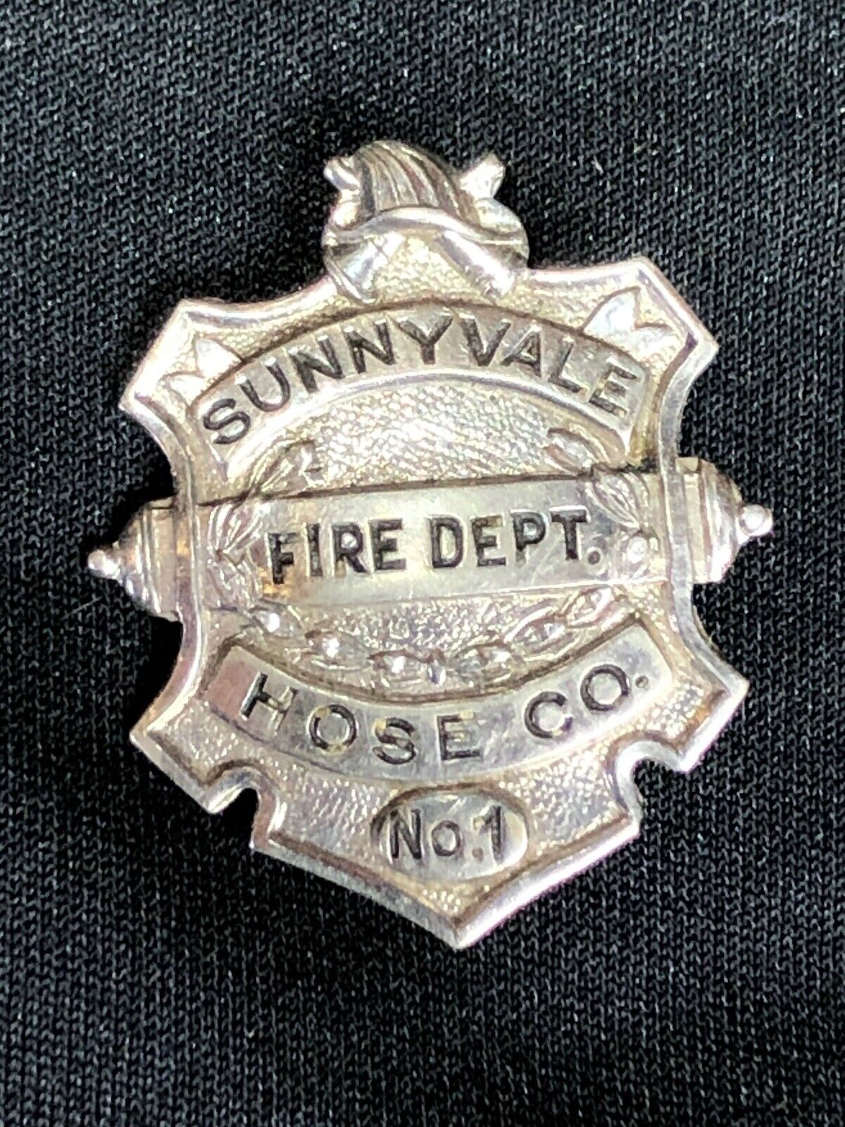 Obsolete Late 1890s Early 1900s Sunnyvale, Ca. Hose Co. No. 1 Firefighter Badge